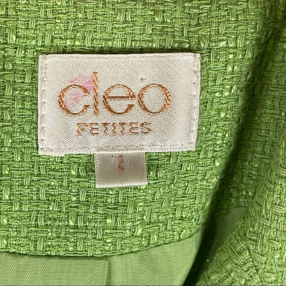 Cleo Petite Blazer Lime Green Woven Lined Dry Clean Women's 2 - Picture 3 of 10